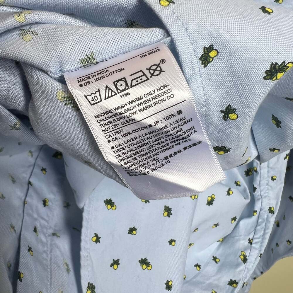 Banana Republic Men's Blue Lemon Print Oxford Shirt - Untucked Fit - Picture 4 of 4